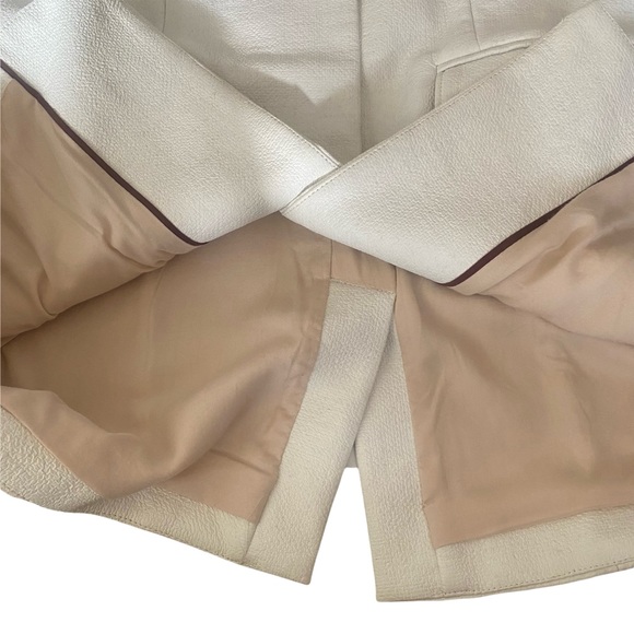 Free People White Textured Vegan Leather Button Down Car Coat S - Picture 8 of 13